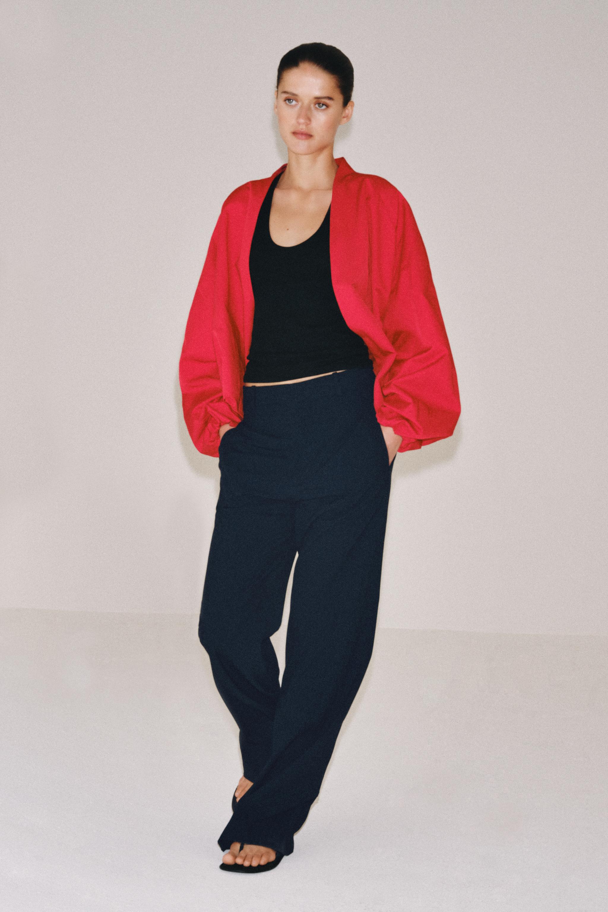 PANTALON TAILLE HAUTE À RAYURES ZW COLLECTION